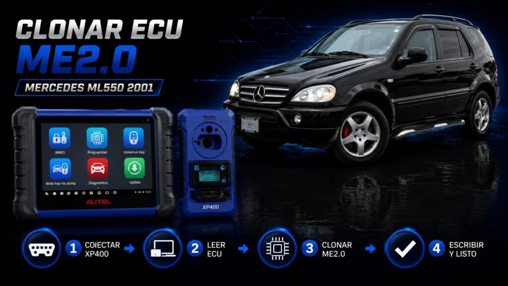 clonar ECU ME2.0 mercedes ML550 2001  im508 y xp400